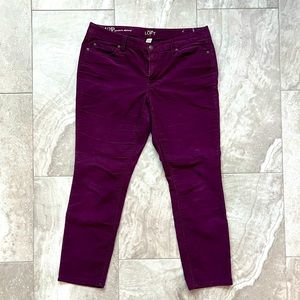 Loft skinny corduroy purple jeans. Size 12p